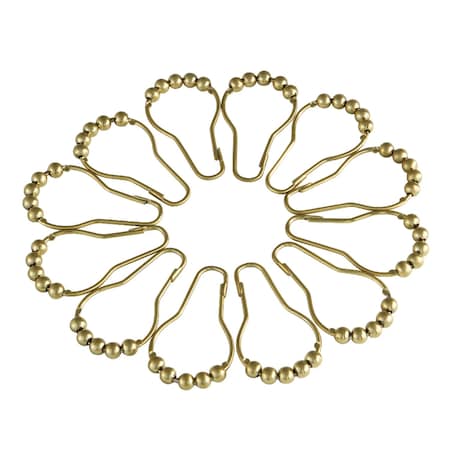 Kingston Brass SRCR127 Roller Ball Shower Curtain Rings (12 pcs/set), Brushed Brass SRCR127